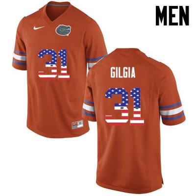 Men's Florida Gators #31 Anthony Gigla NCAA Nike Orange USA Flag Fashion Authentic Stitched College Football Jersey RYV0462KY